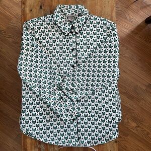 H&M Geometric Print Satin Feel Blouse
